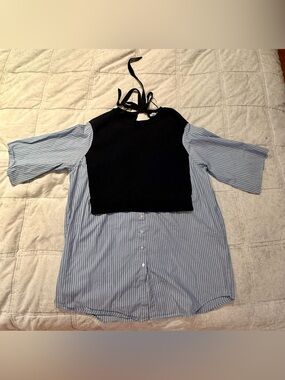 Zara Black Knit Vest with Label Detail